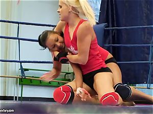 Brandy smirk grapple with a ultra-cutie stunner inwards the ring